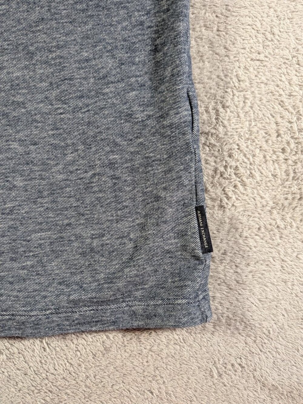 Armani Exchange Men's Medium Navy Blue Textured Stretch Polo Shirt A|X - Picture 7 of 11